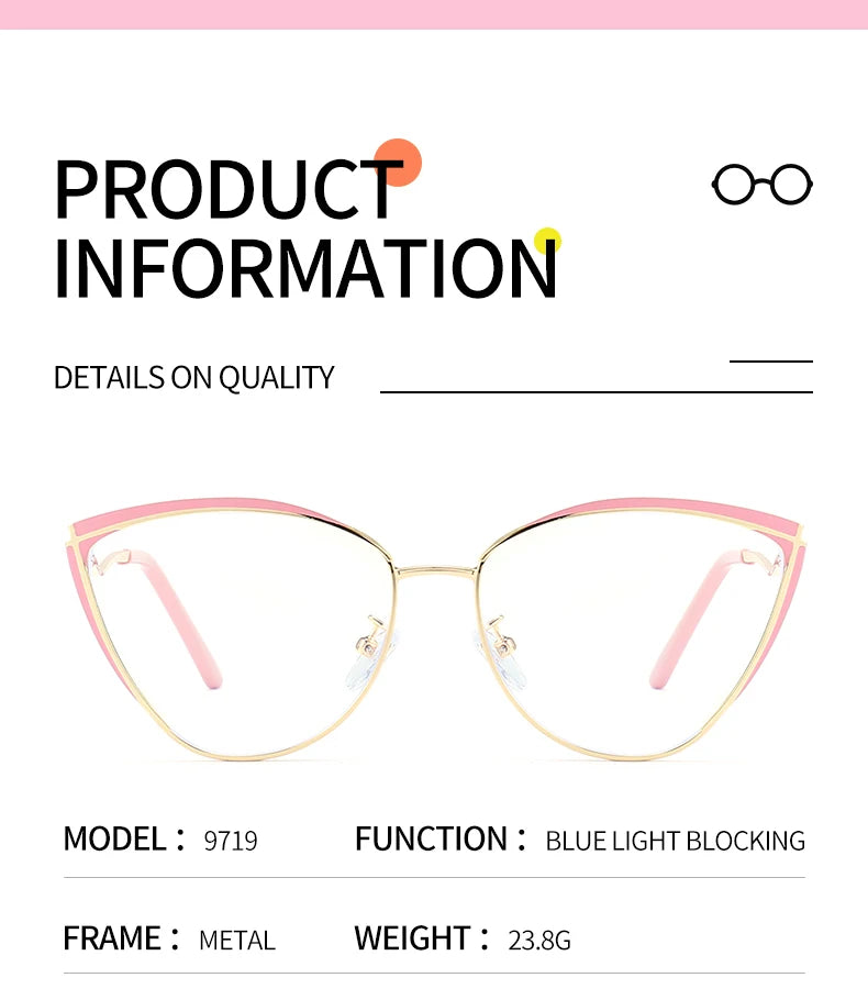 Personalized Cat Eye Glasses for Women | Customizable Style & Comfort