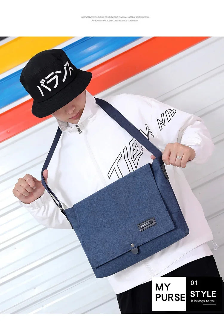 Bolso Bandolera de Lona para Hombre | Elegante Bolso de Mano para Negocios y Ocio