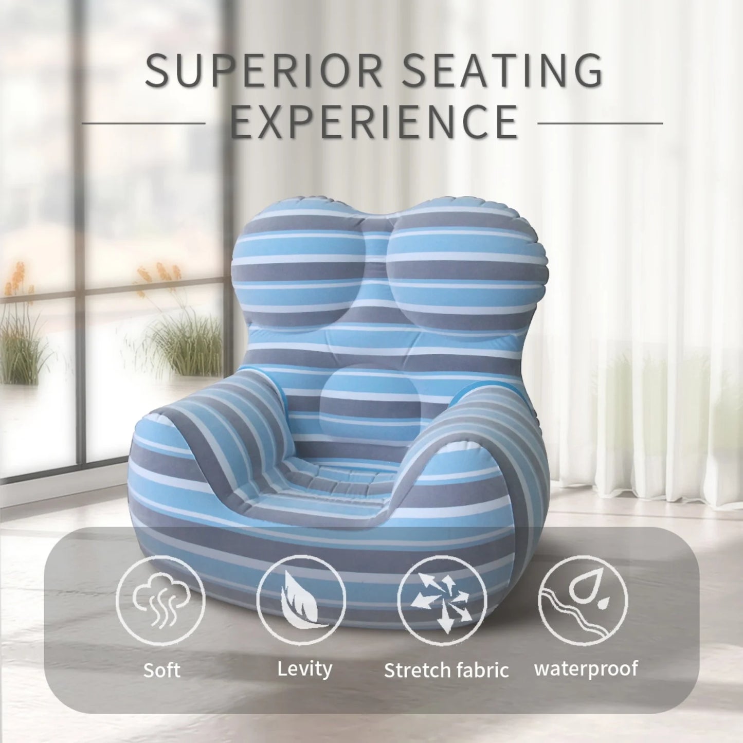 Inflatable Bean Bag Chair | Versatile 2-in-1 Blow Up Couch