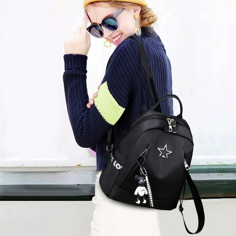 Large Capacity Women's Nylon Backpack | Stylish Casual Shoulder Bag