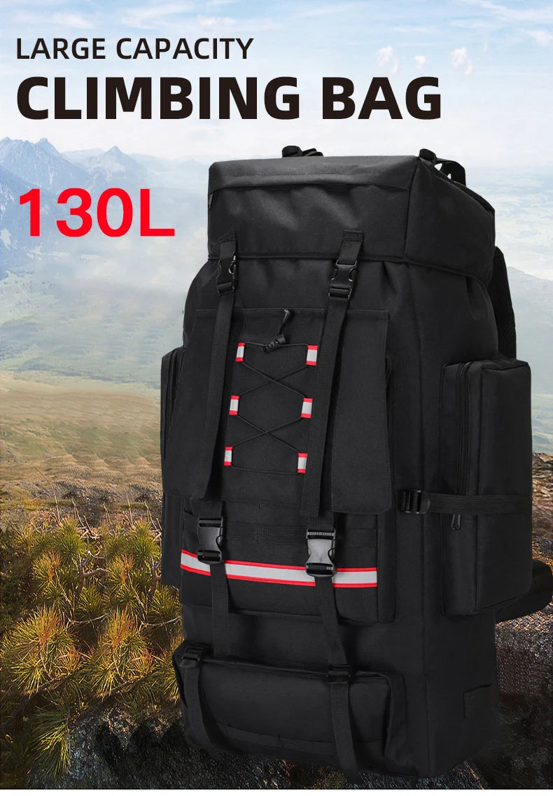 Large 130L Hiking Camping Backpack | Durable Outdoor Rucksack