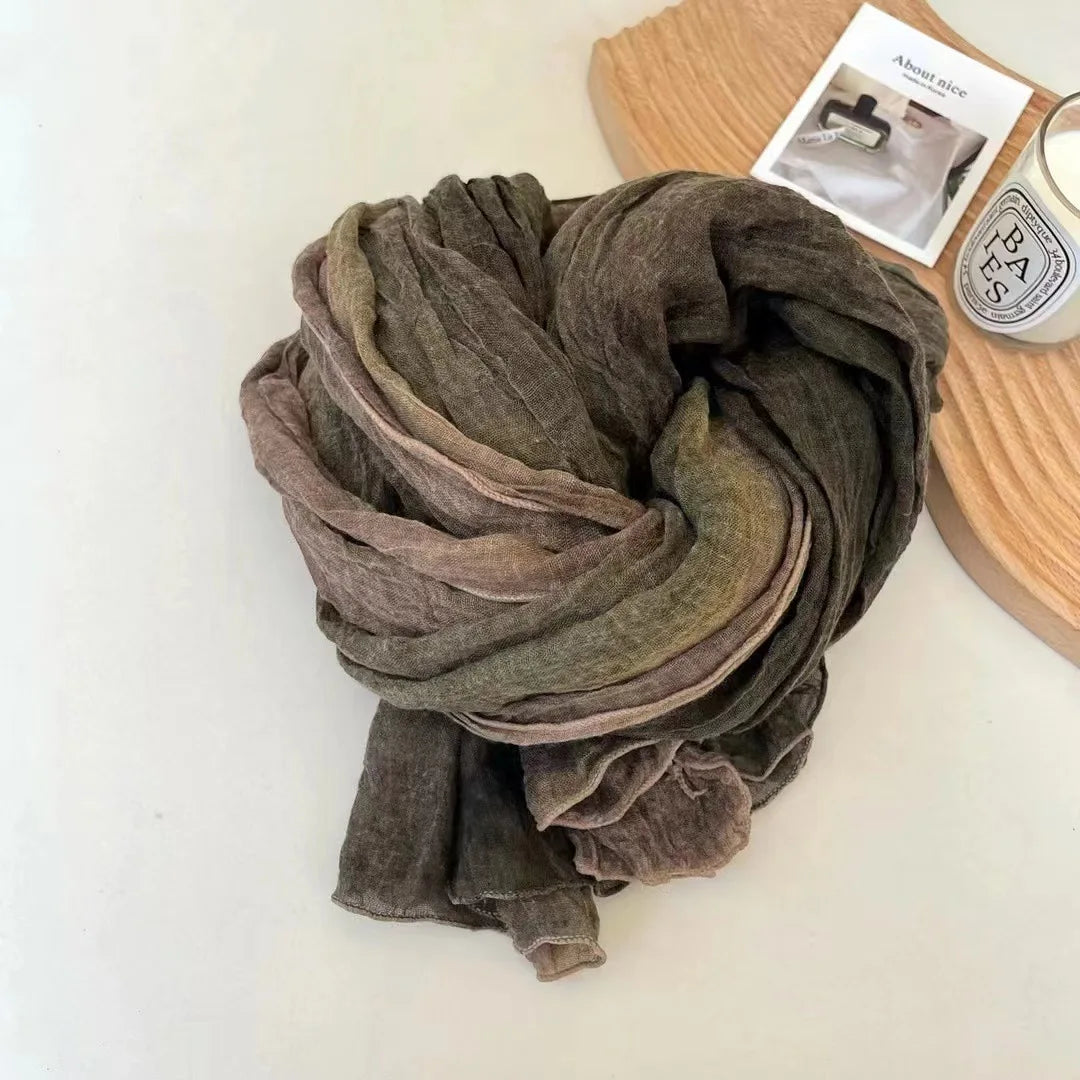 Stylish Tie-Dye Cotton Linen Scarf | Multifunctional Hip Hop Shawl