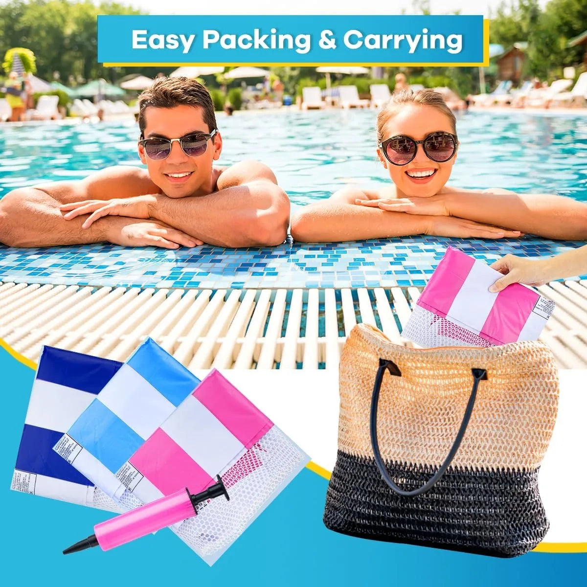 Ultra-Portable Inflatable Swimming Beds for Pool & Beach Fun