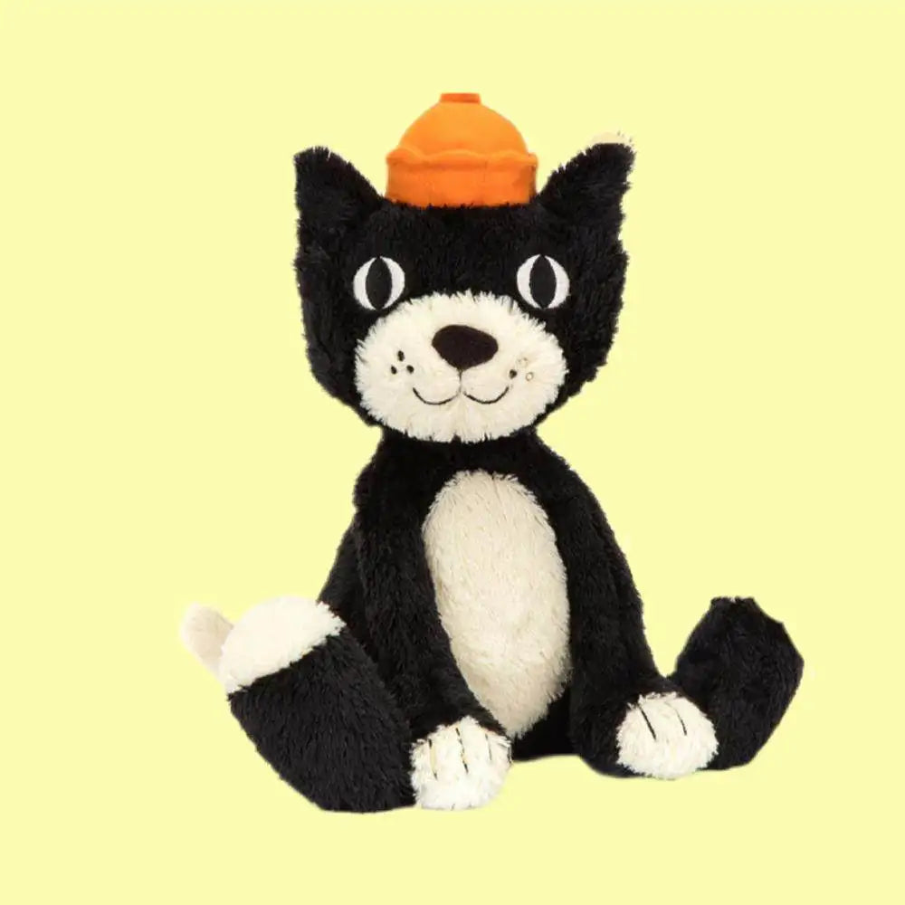 Cute Black and White Cat Plush Doll | Soft Healing Companion Pillow