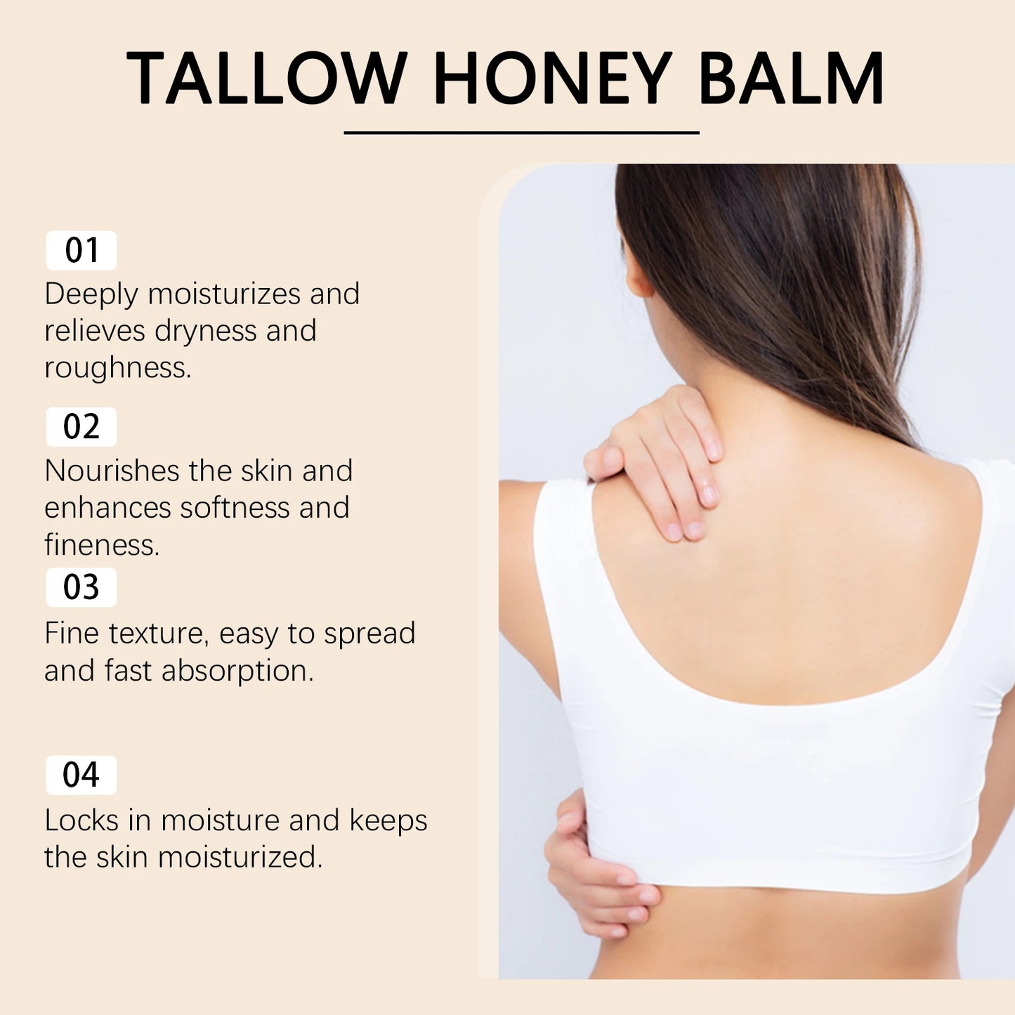 Deep Moisturizing Tallow Honey Balm | Repairing Face and Body Cream