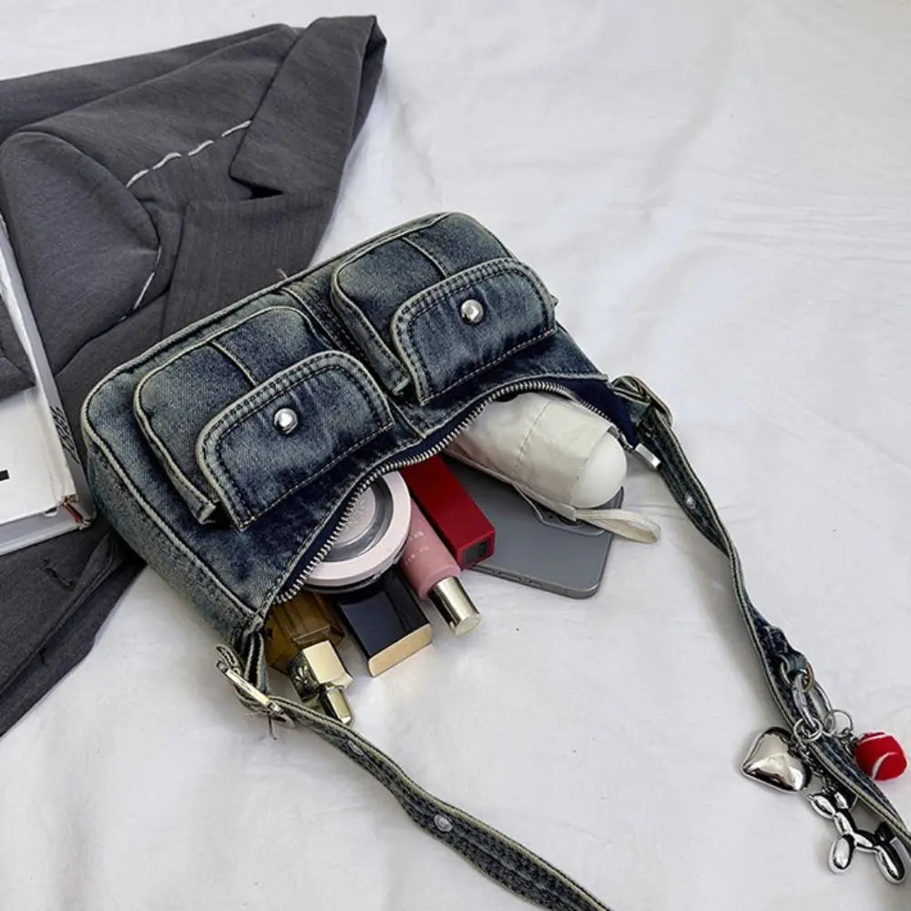 Trendy Retro Denim Handbag | Stylish Crossbody Tote for Women