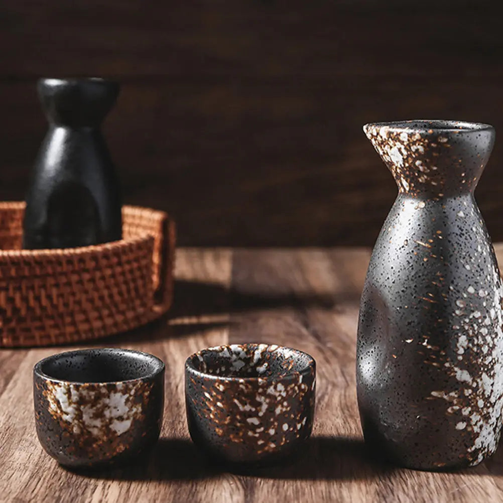Japanese Style Ceramic Sake and Wine Set | Retro Design Drinkware