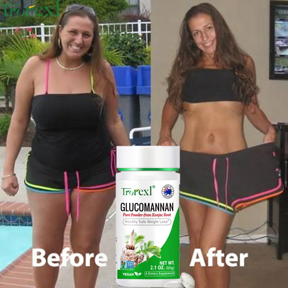 100 PCS Glucomannan Powder for Effective Weight Loss | Vegan & Gluten Free