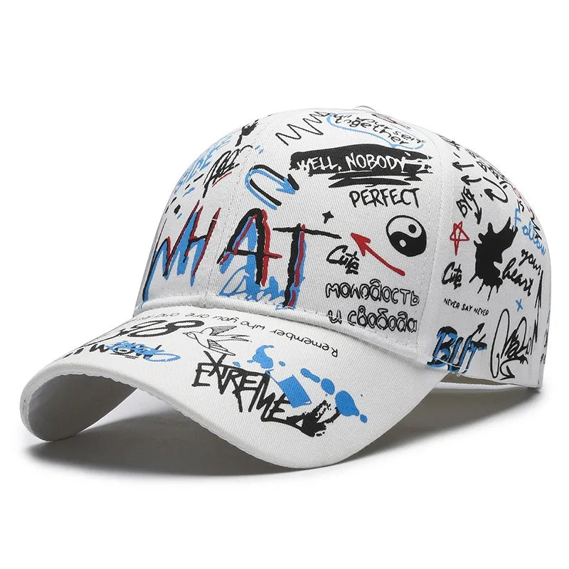 Unisex Graffiti Cotton Baseball Cap | Trendy Snapback Hat