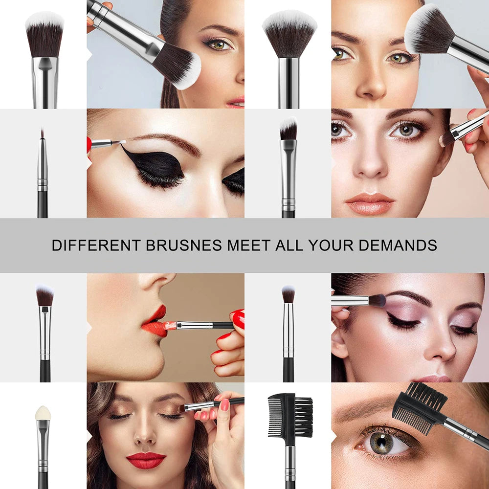 13 Piece Makeup Brushes & Sponges Set | Soft Synthetic Beauty Tools