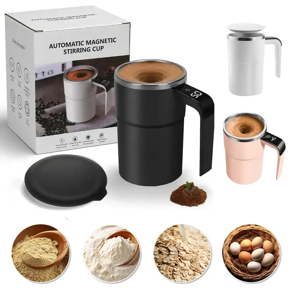 Stainless Steel Rechargeable Electric Stirring Cup | Portable Mixing Mug