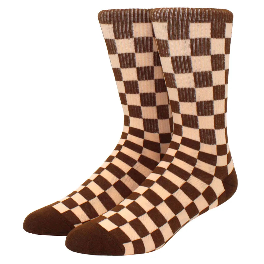 Men's Checkerboard Hip Hop Socks | Trendy Street Sports Accessories