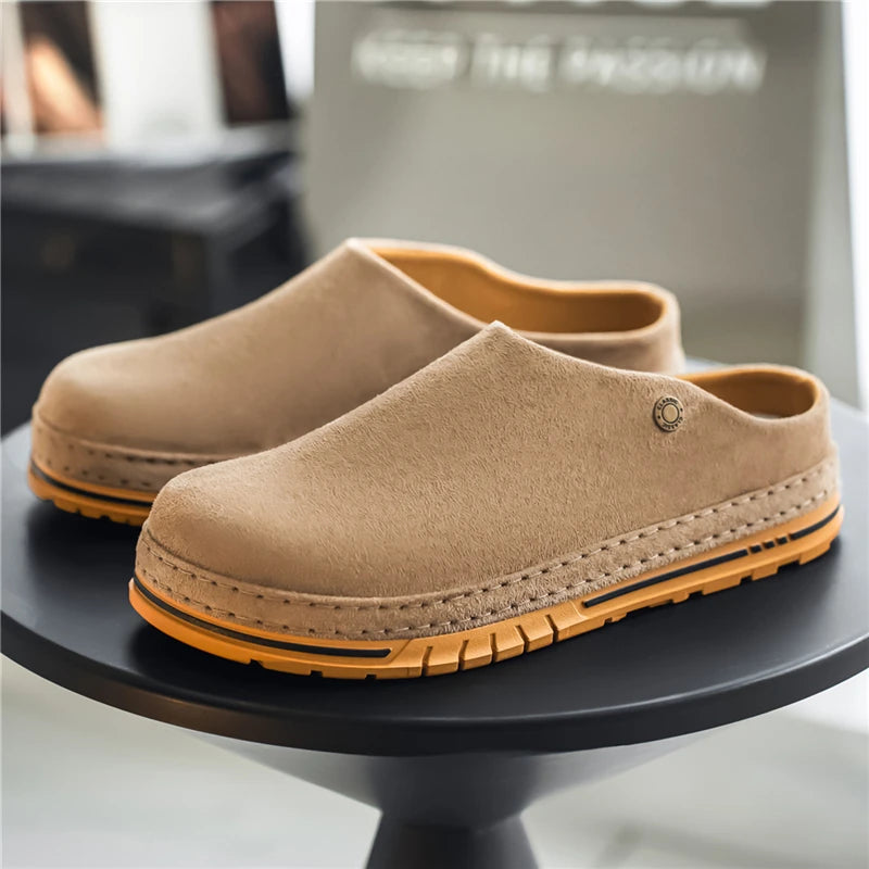 Men's Wide Toe Box Mules | Comfy Slip-On Loafers for Daily Use