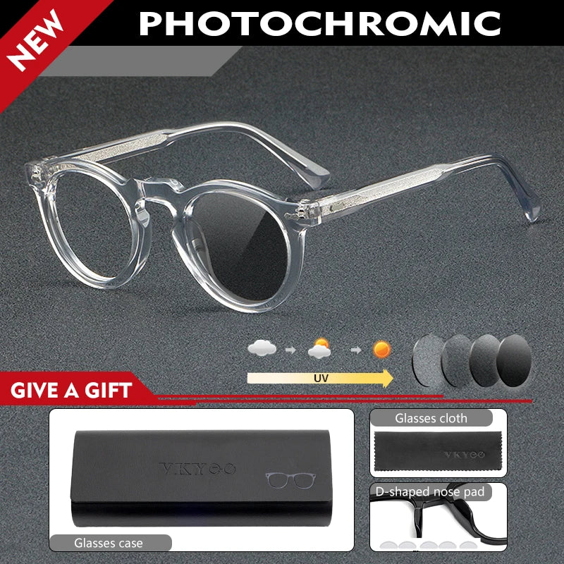 Personalized Retro Round Frame Anti Blue Light Glasses - 2026