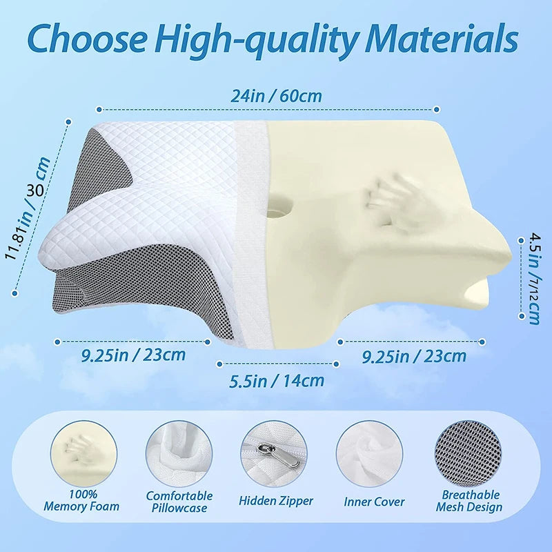 Ergonomic Memory Foam Cervical Pillow | Neck Pain Relief & Comfort
