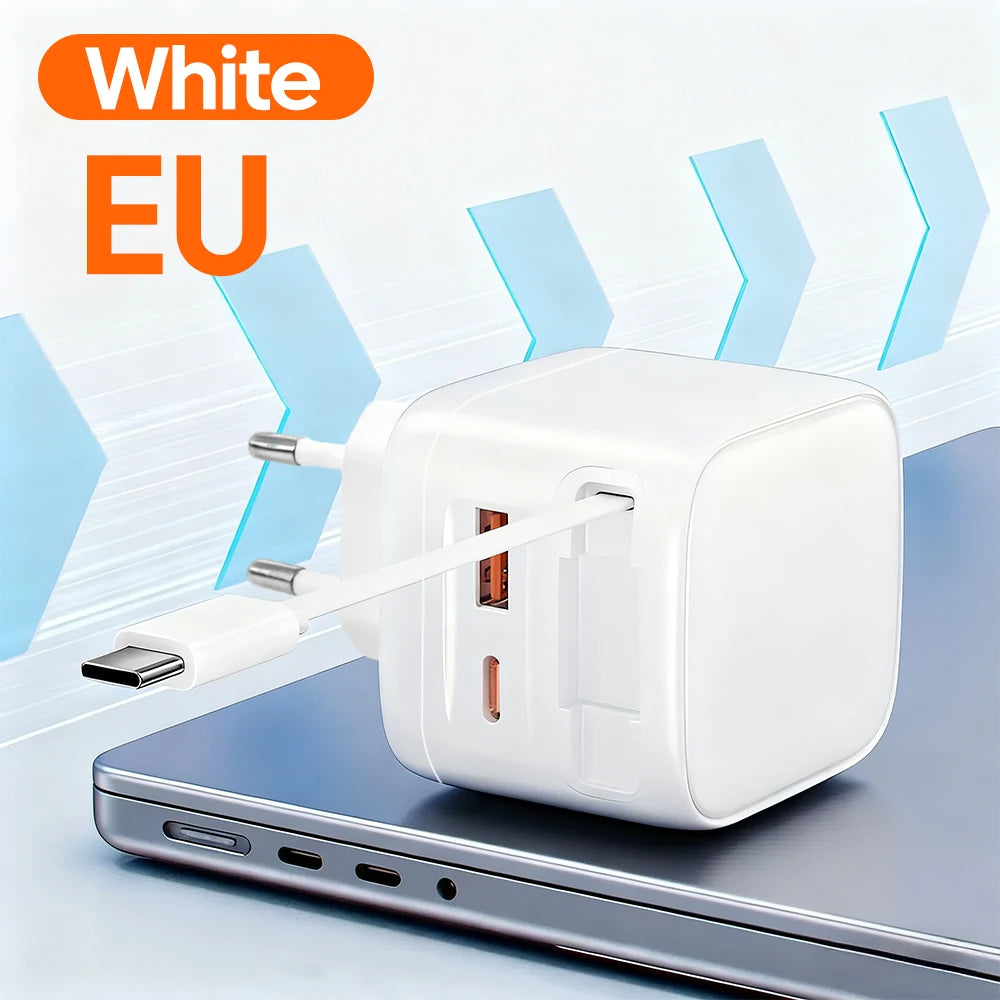 USB Type C Phone Charger with Retractable Cable for Fast Charging