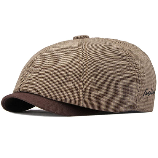 Unisex Plaid Beret Caps for Spring & Summer | Fashionable Flat Hats