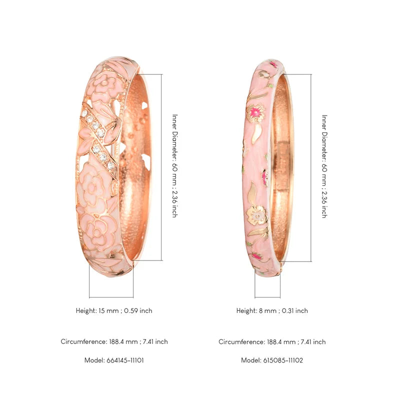Stylish Cloisonne Double Bangle Set | Elegant Enamel Bracelets for Women
