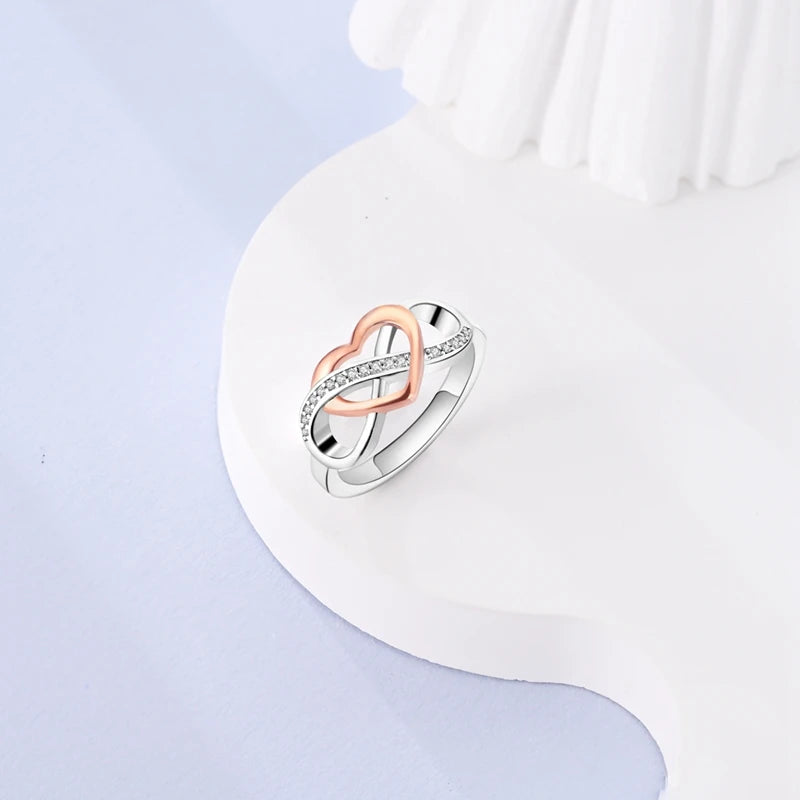 High-Quality 925 Sterling Silver Infinite Love Ring for Women