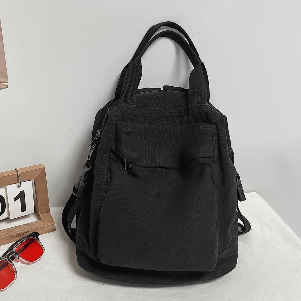 Vintage Canvas Backpack for Women | Stylish School Bag