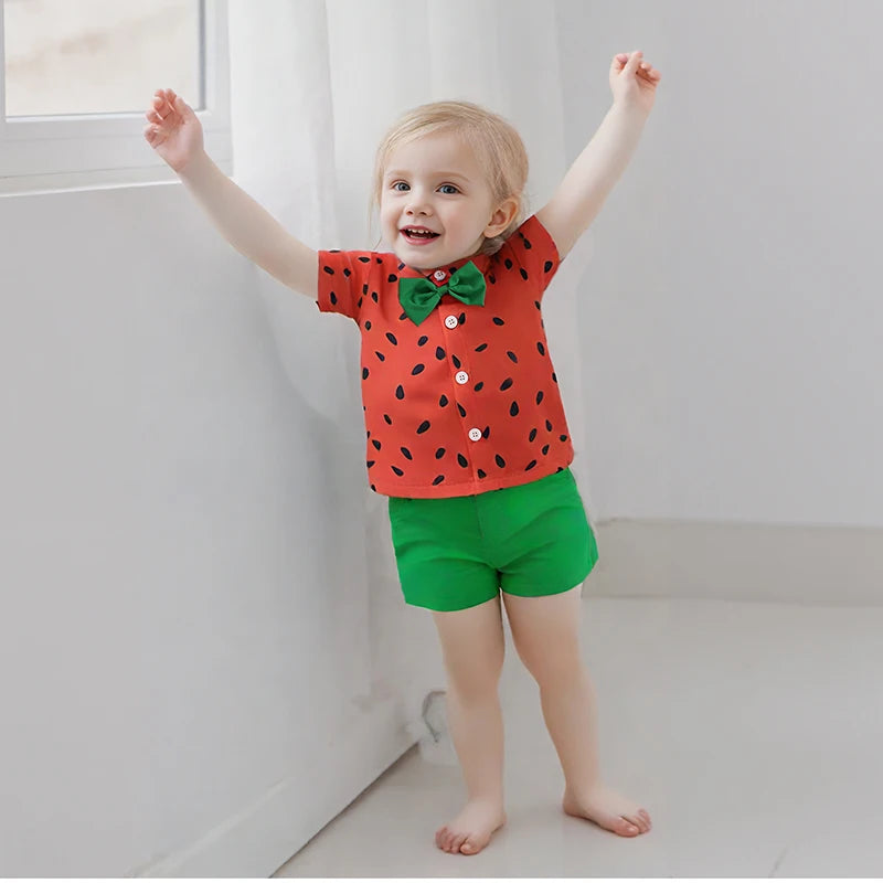 Toddler Summer Outfit Set with Watermelon Pattern | Cute Boys Clothes