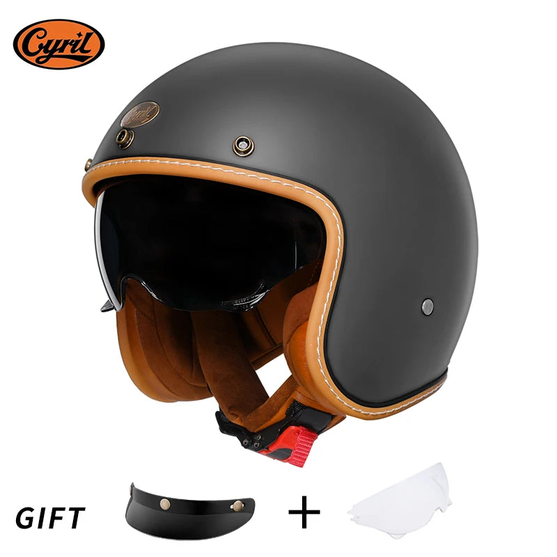 Lightweight Retro Open Face Motorcycle Helmet for Men & Women