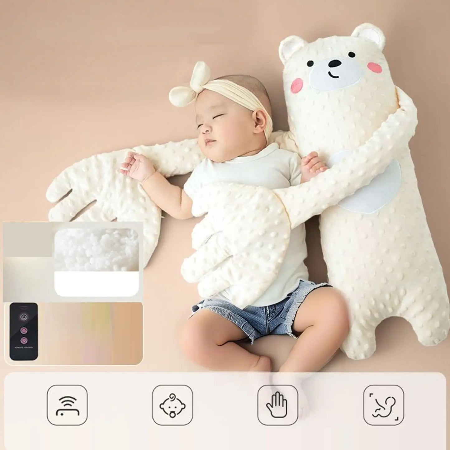 Cute Animal-Shaped Baby Sleep Patter Pillow with Remote Control