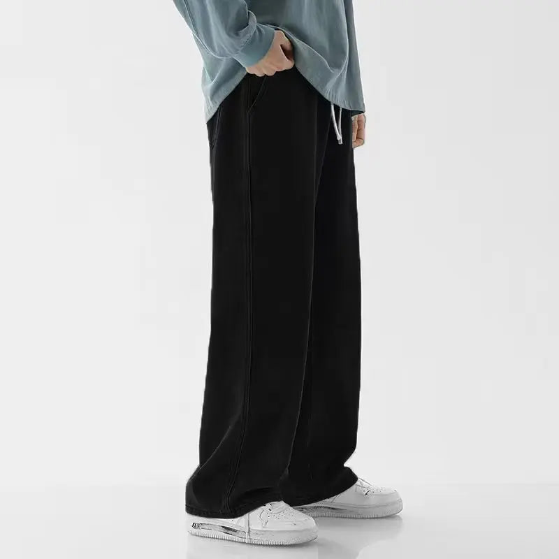 Men's Loose Straight Wide Leg Jeans | Effortless Korean Style Fashion