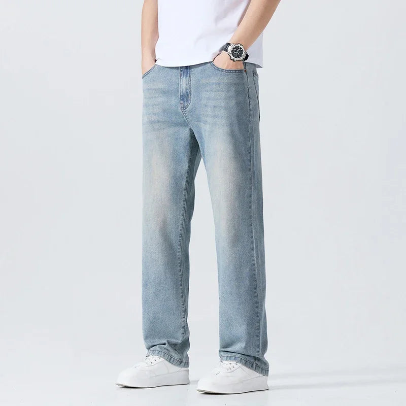 Men's Summer Thin Straight Jeans | Breathable & Comfortable Trousers