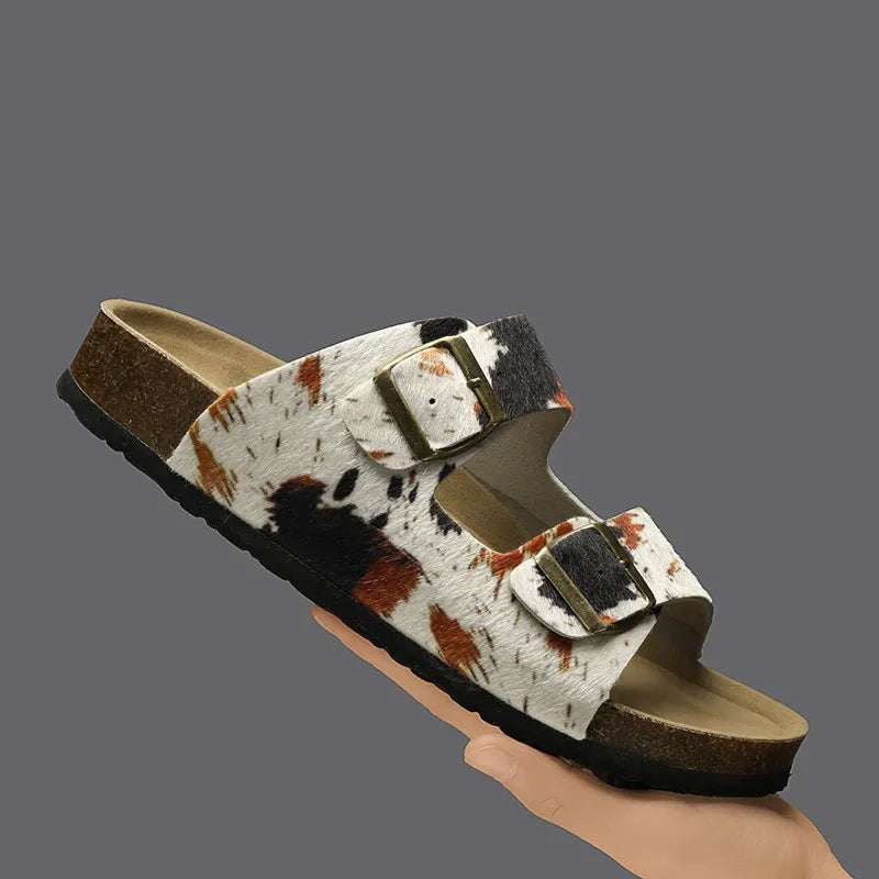 Summer Bestseller Cork Men's Flip-flops | Anti-slip Leopard Print Sandals