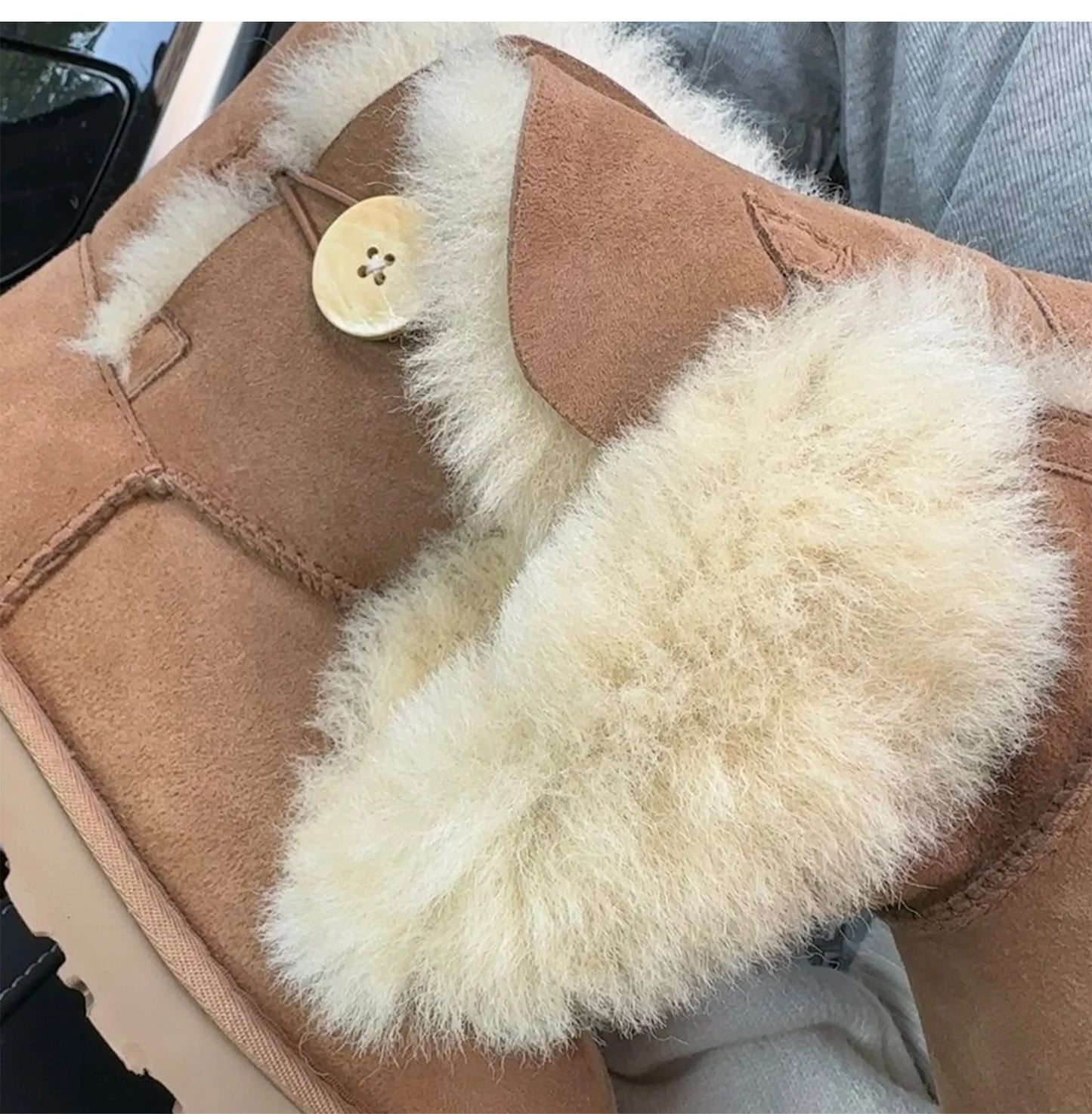 Women's Sheepskin Wool Snow Boots | Warm Fleece Lined Winter Boots