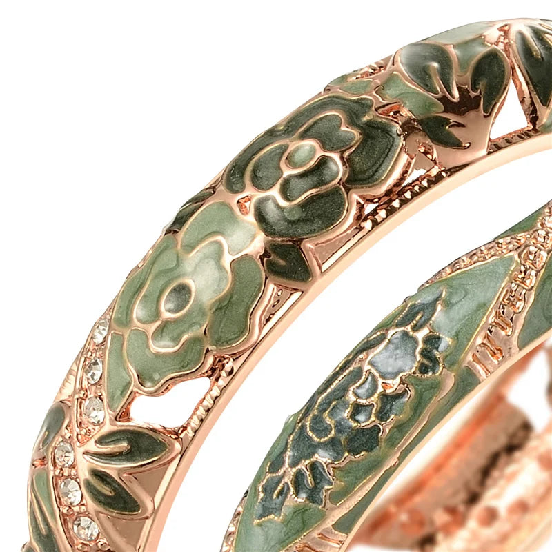Stylish Cloisonne Double Bangle Set | Elegant Enamel Bracelets for Women