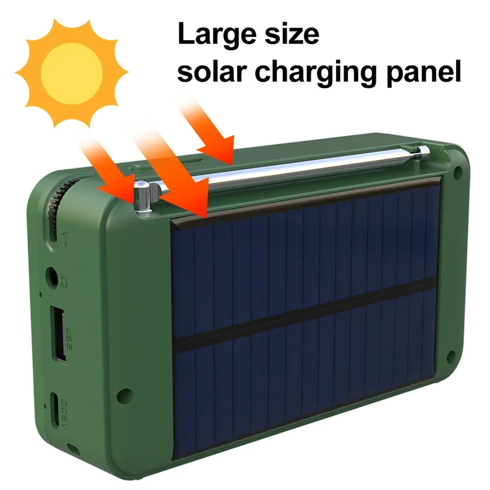 Portable Solar-Powered DAB+ Digital Radio with Bluetooth Speaker