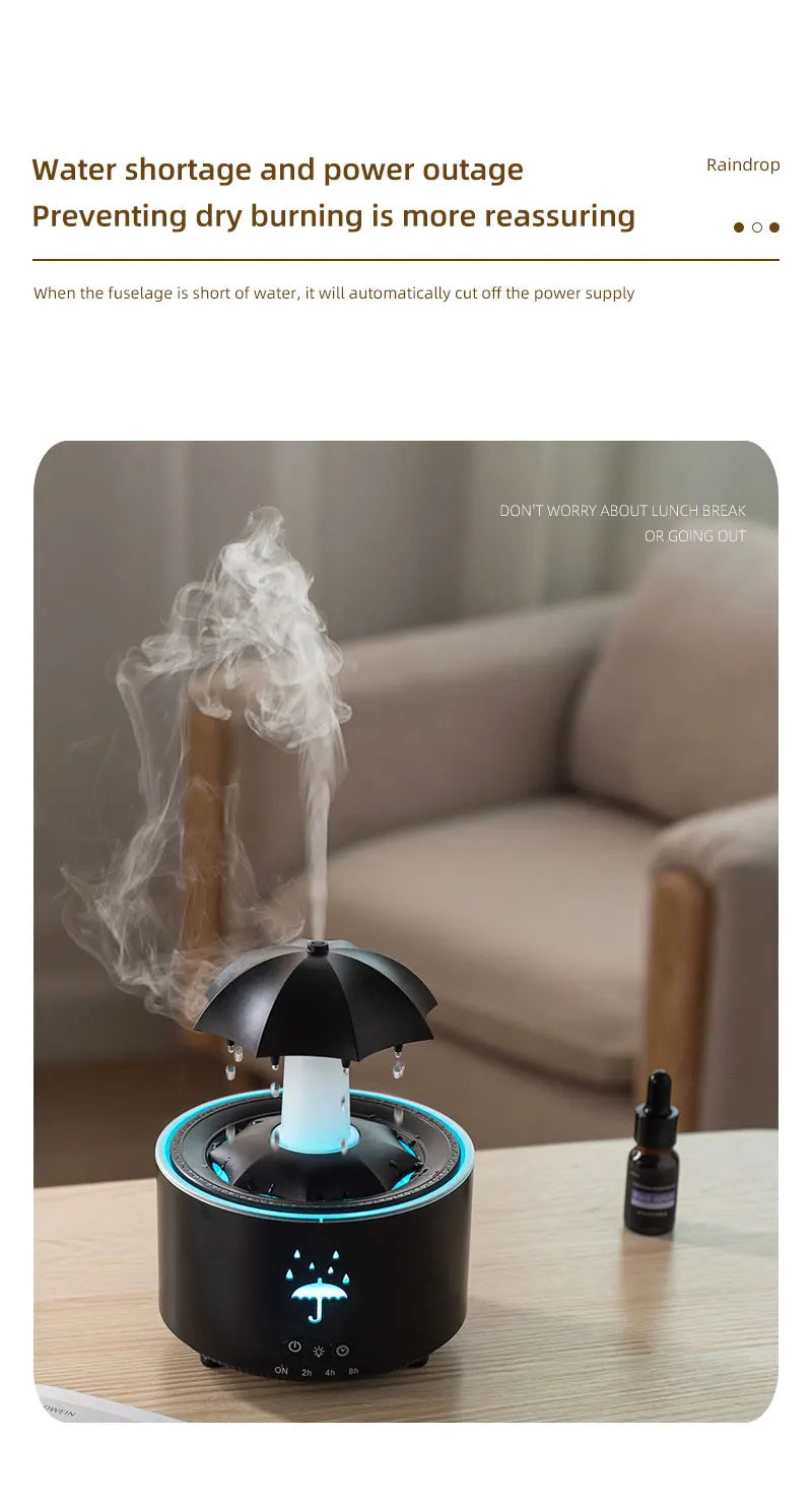 Cloud Rain Humidifier & Aroma Diffuser | Remote Control Night Light