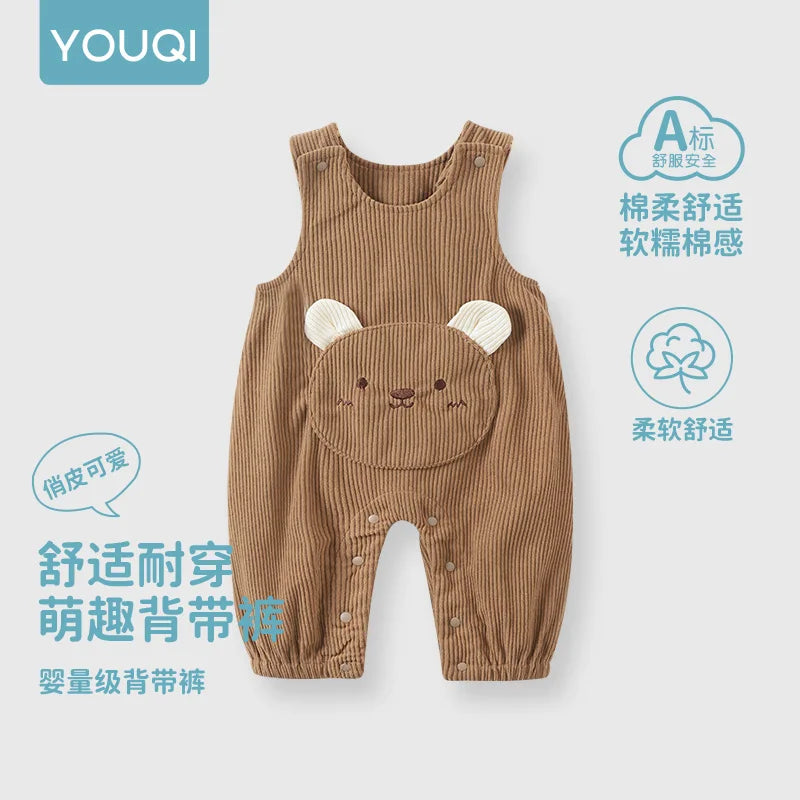 Comfy Open-Crotch Baby Overalls for Boys and Girls | Autumn Style