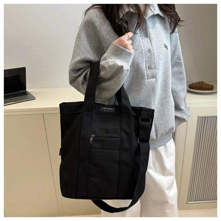 Unisex Korean Retro Canvas Shoulder Bag | Stylish Crossbody Tote