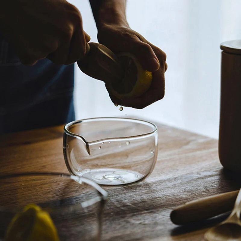 Transparent Double Layer Glass Tea Bowl | Heat-Resistant Mixing Bowl