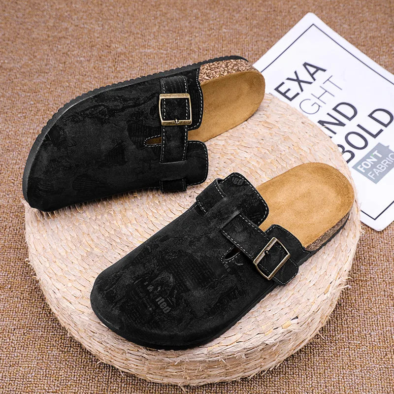 Men's Suede Mules Slippers | Comfortable Clogs with Arch Support