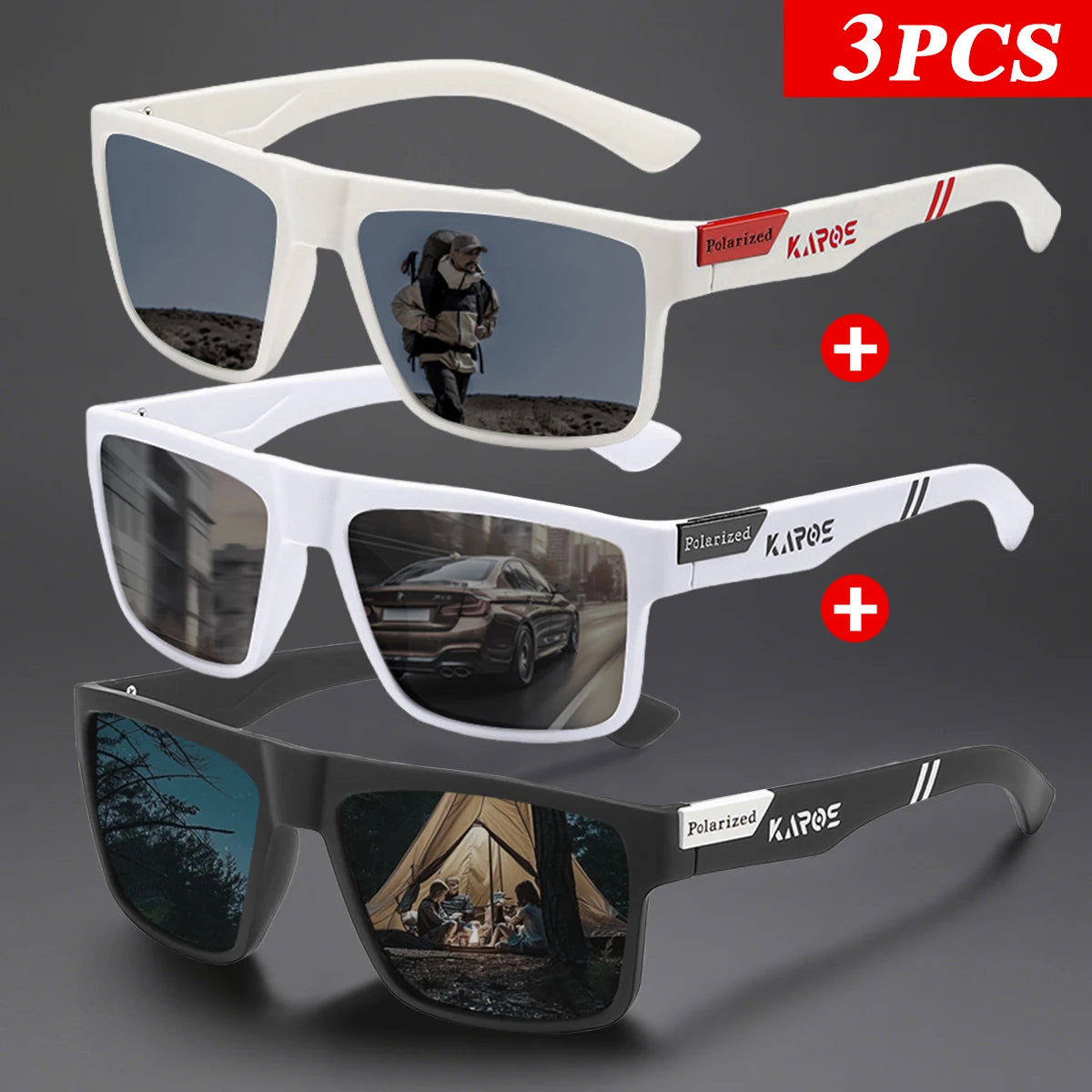 3-Piece Polarized Sport Glasses Set | UV400 Protection Eyewear