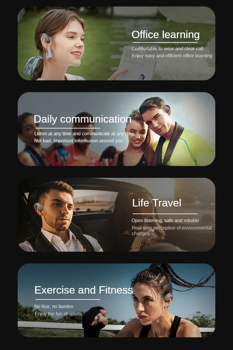 Bone Conduction Sports Bluetooth Headset | Waterproof Earbuds