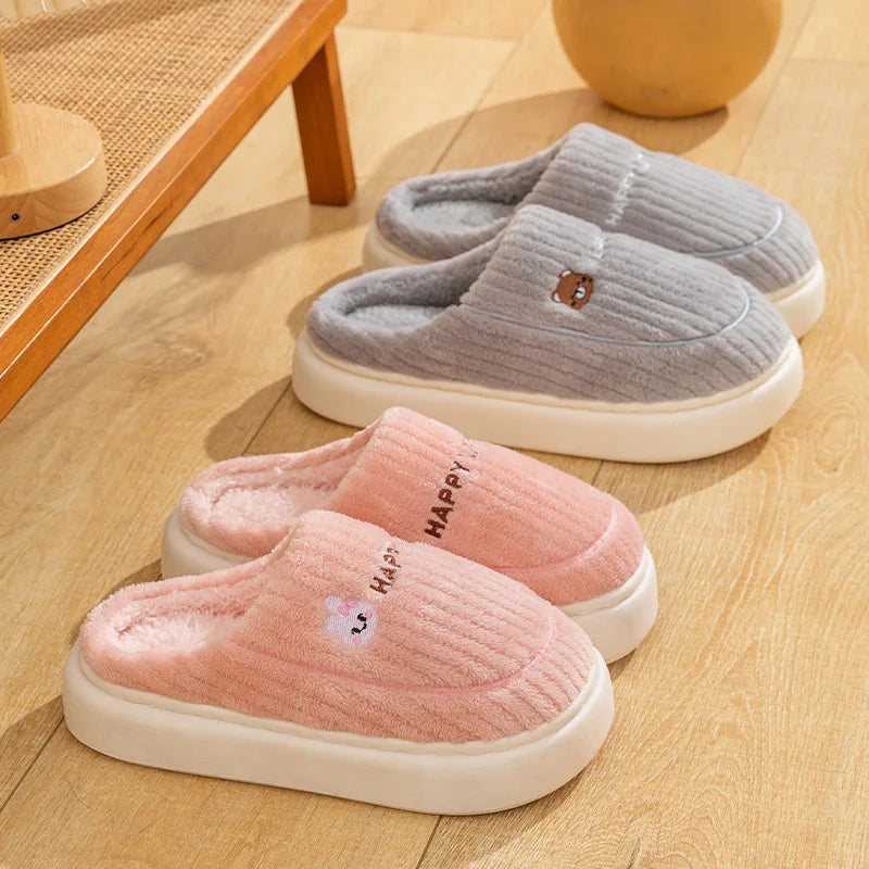 Warm Cotton Slippers for Women | Cozy Non-Slip Indoor Shoes