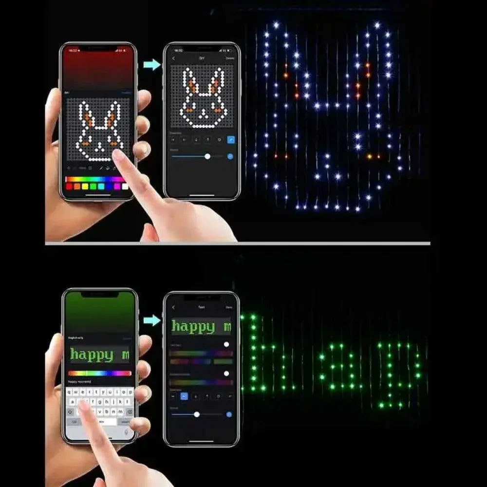 RGB LED Curtain String Lights | Waterproof Smart Fairy Lights