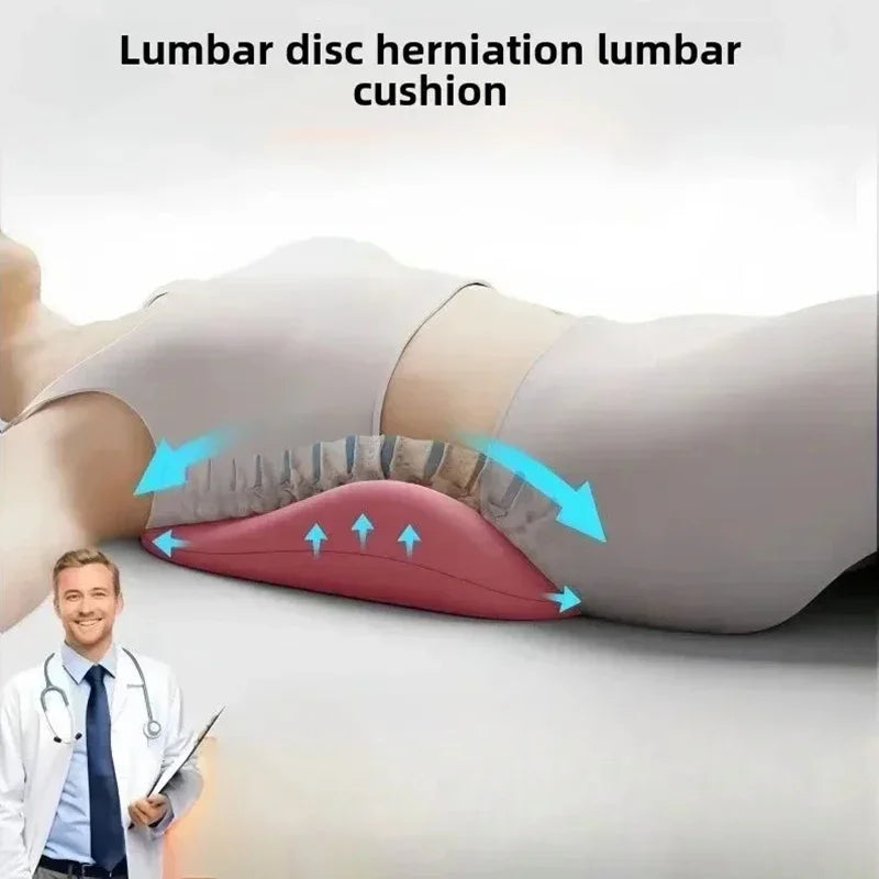 Ergonomic Sleep Lumbar Pillow – Memory Foam Back Support Cushion for Bed, Sofa & Travel