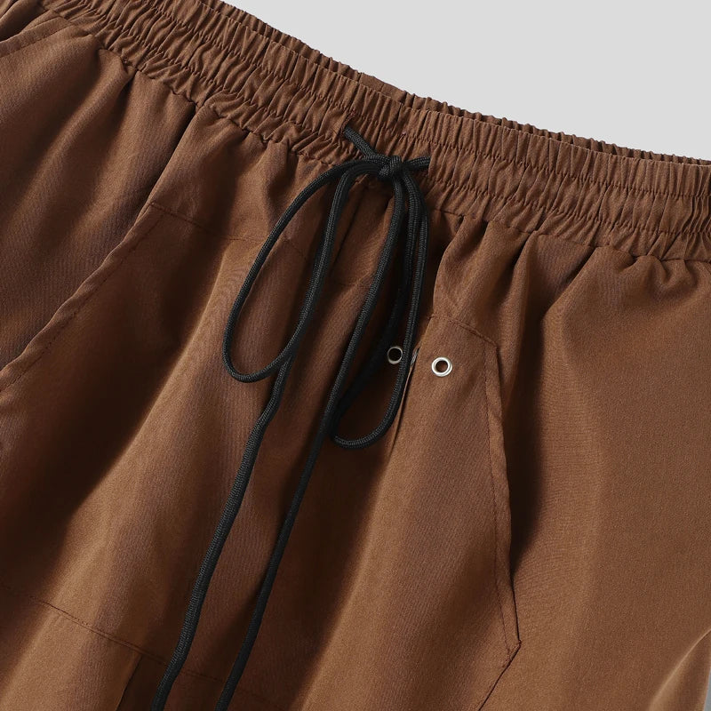 Men's Patchwork Joggers | Stylish Wide Leg Drawstring Pants