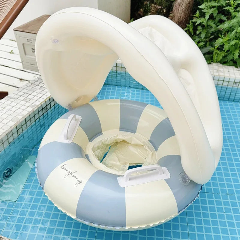 Baby Swimming Ring with Sunshade | Safe Toddler Pool Float