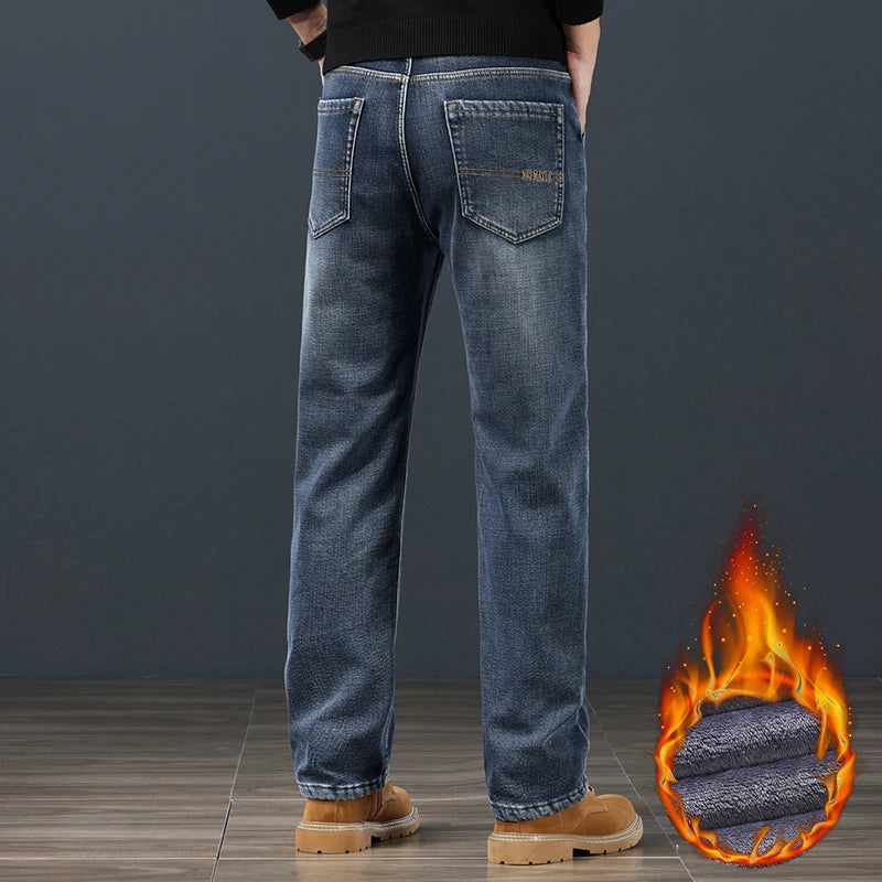 Winter Fleece Men's Jeans | Stylish Warm Denim for Cold Weather
