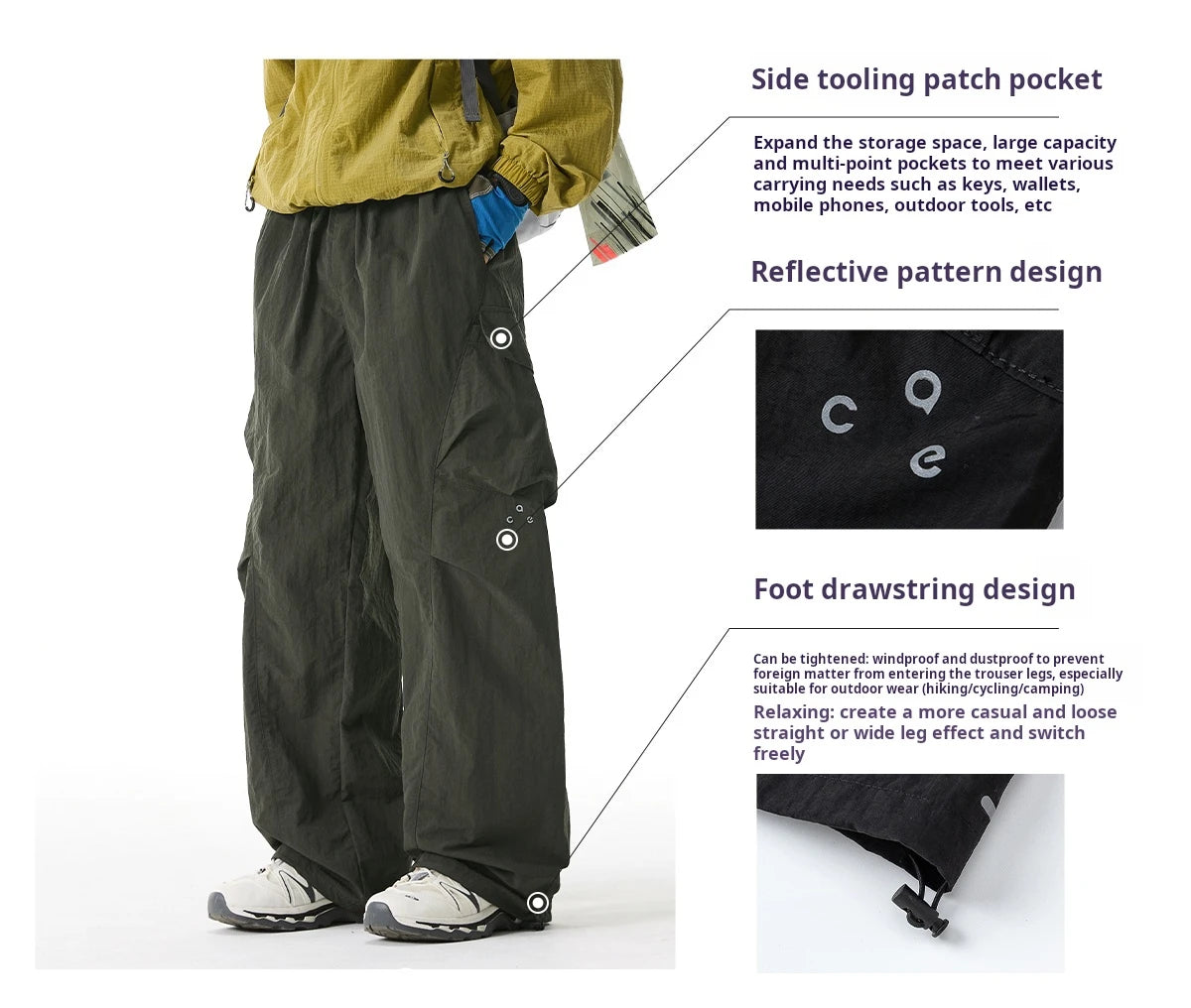 Men's Water-Resistant Cargo Pants | Oversized Utility Trousers