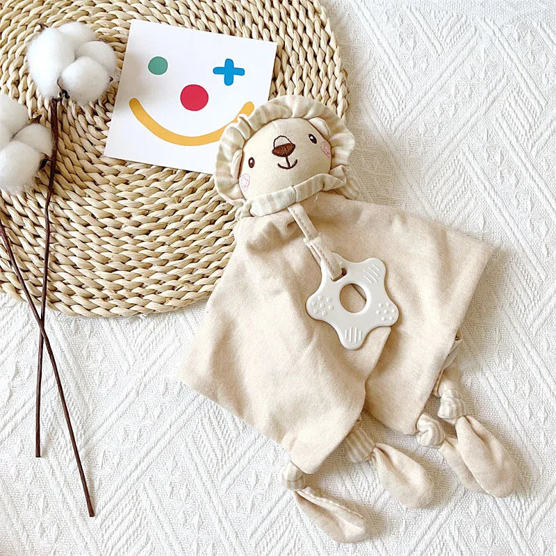 Cute Elephant Plush Teether Rattle for Newborns | Soft Blanket Toy