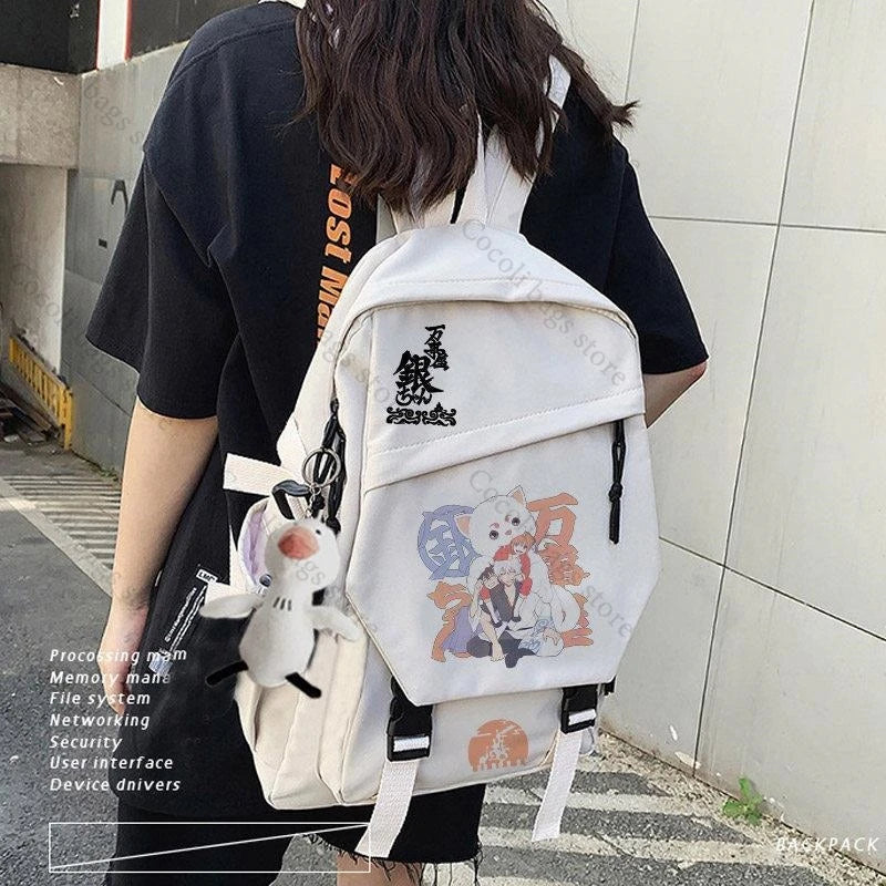 Anime-Inspired Large Capacity Print Backpack for Students