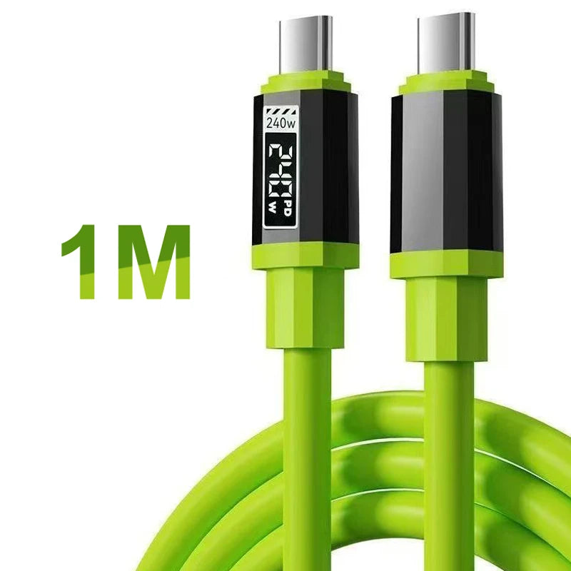 240W USB C Cable With Power Display | Fast Charging Cord
